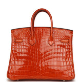 Vintage Hermes Birkin 25 Orange Shiny Niloticus Crocodile Palladium Hardware - Thumbnail View 4