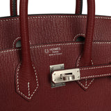 Hermes Special Order (HSS) Birkin 25 Rouge H Verso Chevre Mysore Brushed Palladium Hardware - Thumbnail View 7