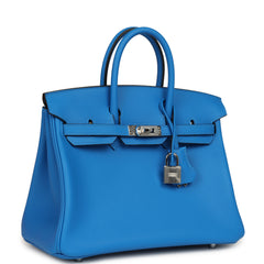 Hermes Birkin 25 Bleu Hydra Swift Palladium Hardware