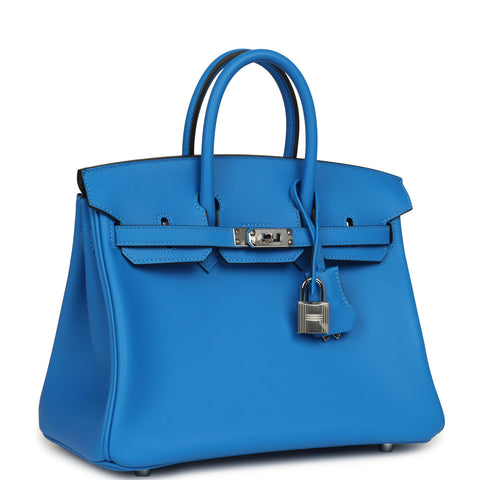 Hermes Birkin 25 Bleu Hydra Swift Palladium Hardware