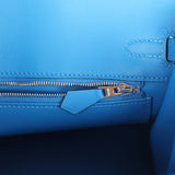 Hermes Birkin 25 Bleu Hydra Swift Palladium Hardware - Thumbnail View 9