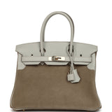 Hermes Birkin 30 Gris Caillou Grizzly and Gris Perle Evercolor Permabrass Hardware - Thumbnail View 1
