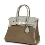 Hermes Birkin 30 Gris Caillou Grizzly and Gris Perle Evercolor Permabrass Hardware - Thumbnail View 5