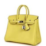 Pre-owned Hermes Birkin 25 Lime Verso Novillo Palladium Hardware - Thumbnail View 5
