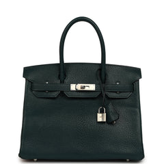 Hermes Birkin 30 Vert Cypress Chevre Coromandel Palladium Hardware