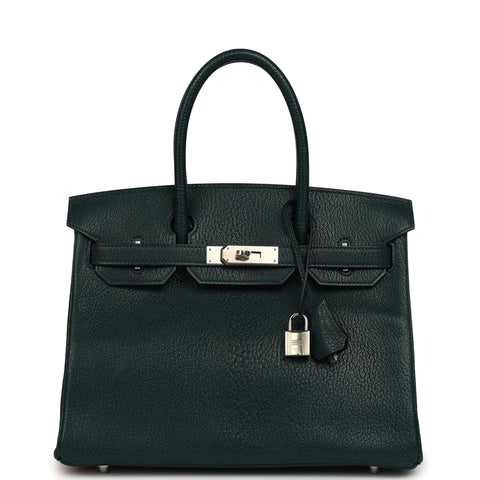 Hermes Birkin 30 Vert Cypress Chevre Coromandel Palladium Hardware
