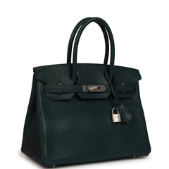 Hermes Birkin 30 Vert Cypress Chevre Coromandel Palladium Hardware