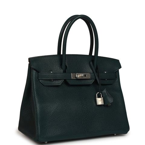 Hermes Birkin 30 Vert Cypress Chevre Coromandel Palladium Hardware