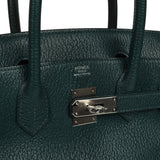 Hermes Birkin 30 Vert Cypress Chevre Coromandel Palladium Hardware - Thumbnail View 7