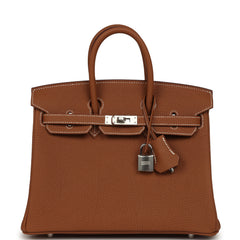 Hermes Birkin 25 Gold Togo Palladium Hardware