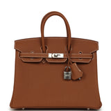 Hermes Birkin 25 Gold Togo Palladium Hardware - Thumbnail View 1