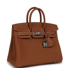 Hermes Birkin 25 Gold Togo Palladium Hardware