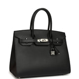 Pre-owned Hermes Birkin Sellier 30 Black Madame Palladium Hardware - Thumbnail View 2
