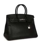 Pre-owned Hermes Birkin 35 Black Epsom Palladium Hardware - Thumbnail View 2