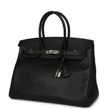 Pre-owned Hermes Birkin 35 Black Epsom Palladium Hardware - Thumbnail View 5