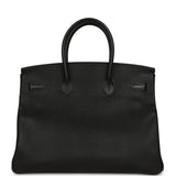 Pre-owned Hermes Birkin 35 Black Epsom Palladium Hardware - Thumbnail View 4