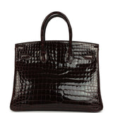 Vintage Hermes Birkin 35 Havane Shiny Porosus Crocodile Gold Hardware - Thumbnail View 4