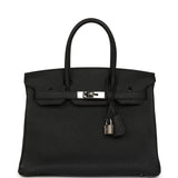 Pre-owned Hermes Birkin 30 Black Togo Palladium Hardware - Thumbnail View 1