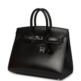 Pre-owned Hermes Birkin Sellier 25 Black Box Palladium Hardware - Thumbnail View 5