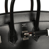 Pre-owned Hermes Birkin Sellier 25 Black Box Palladium Hardware - Thumbnail View 7