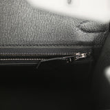 Pre-owned Hermes Birkin Sellier 25 Black Box Palladium Hardware - Thumbnail View 9