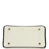 Hermes Special Order (HSS) Birkin 25 White and Black Togo Brushed Gold Hardware - Thumbnail View 6