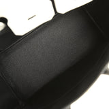 Hermes Special Order (HSS) Birkin 25 White and Black Togo Brushed Gold Hardware - Thumbnail View 8
