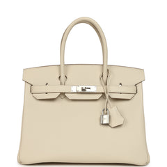 Hermes Birkin 30 Craie Epsom Palladium Hardware