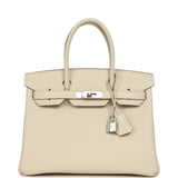 Hermes Birkin 30 Craie Epsom Palladium Hardware - Thumbnail View 1