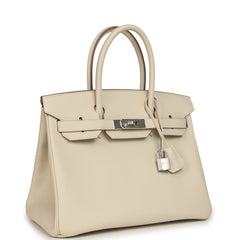 Hermes Birkin 30 Craie Epsom Palladium Hardware