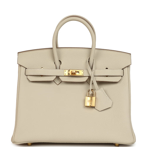 Hermes Birkin 25 Craie Togo Gold Hardware
