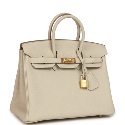 Hermes Birkin 25 Craie Togo Gold Hardware
