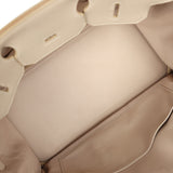Vintage Hermes Birkin 35 Beige Rose Clemence Palladium Hardware - Thumbnail View 8