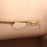 Vintage Hermes Birkin 35 Beige Rose Clemence Palladium Hardware - Thumbnail View 9