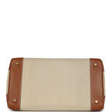 Vintage Hermes Birkin 35 Gold Courchevel and Gold-Ecru Toile H Canvas Gold Hardware - Thumbnail View 6