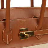 Vintage Hermes Birkin 35 Gold Courchevel and Gold-Ecru Toile H Canvas Gold Hardware - Thumbnail View 7