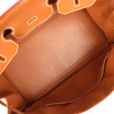 Vintage Hermes Birkin 35 Gold Courchevel and Gold-Ecru Toile H Canvas Gold Hardware - Thumbnail View 8
