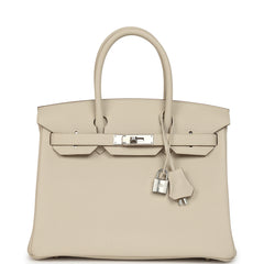 Hermes Birkin 30 Craie Togo Palladium Hardware