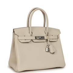 Hermes Birkin 30 Craie Togo Palladium Hardware