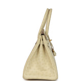 Pre-owned Hermes Birkin 30 Beton Ostrich Gold Hardware - Thumbnail View 3