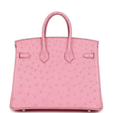 Hermes Birkin 25 Bubblegum Ostrich Boreal Palladium Hardware - Thumbnail View 4