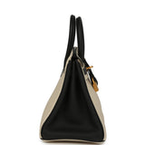 Hermes Special Order (HSS) Birkin 25 Craie and Black Togo Brushed Gold Hardware - Thumbnail View 3