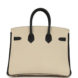 Hermes Special Order (HSS) Birkin 25 Craie and Black Togo Brushed Gold Hardware - Thumbnail View 4