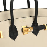 Hermes Special Order (HSS) Birkin 25 Craie and Black Togo Brushed Gold Hardware - Thumbnail View 7