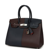 Hermes Casaque Birkin Sellier 30 Rouge Sellier and Bleu Indigo Epsom Palladium Hardware - Thumbnail View 5