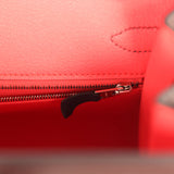 Hermes Casaque Birkin Sellier 30 Rouge Sellier and Bleu Indigo Epsom Palladium Hardware - Thumbnail View 9