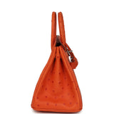 Hermes Birkin 25 Tangerine Ostrich Palladium Hardware - Thumbnail View 3