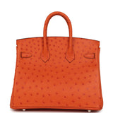 Hermes Birkin 25 Tangerine Ostrich Palladium Hardware - Thumbnail View 4