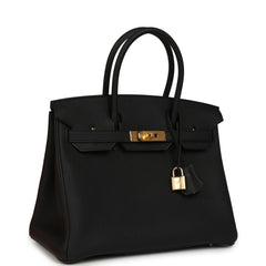 Hermes Birkin 30 Black Togo Gold Hardware
