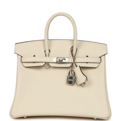 Hermes Birkin 25 Nata Swift Palladium Hardware
